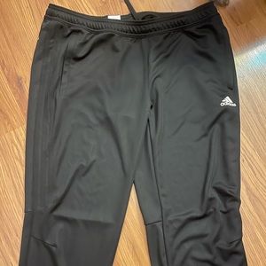 Black climalite Adidas pants with zip ankle xl